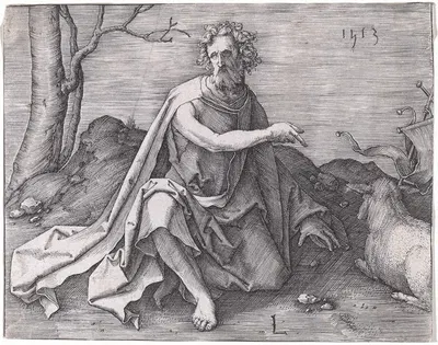 Saint John the Baptist in the Desert by Лукас Ван Лейден, 1513 — digital art print download
