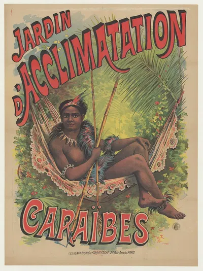 Jardin d'Acclimatation. Caraïbes by lith. Henry Sicard & Farradesche, 1892 — digital art print download