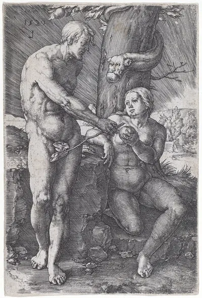 The Fall of Man by Лукас Ван Лейден, 1529 — digital art print download