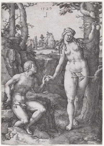 The Fall of Man by Лукас Ван Лейден, 1529 — digital art print download