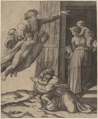 God Appearing to Noah by Marcantonio Raimondi — digital art print download