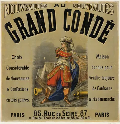 Au Grand Condé Nouveautés by Lith. Van Geleyn, 1875 — digital art print download
