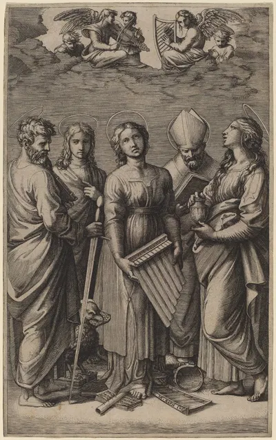 Saint Cecilia by Marcantonio Raimondi — digital art print download
