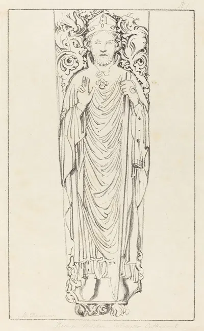 Bishop Wulstan, in Worcester Cathedral by Maria Denman, 1829 — digital art print download