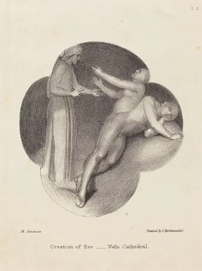 Creation of Eve, from Wells Cathedral by Maria Denman, 1829 — digital art print download