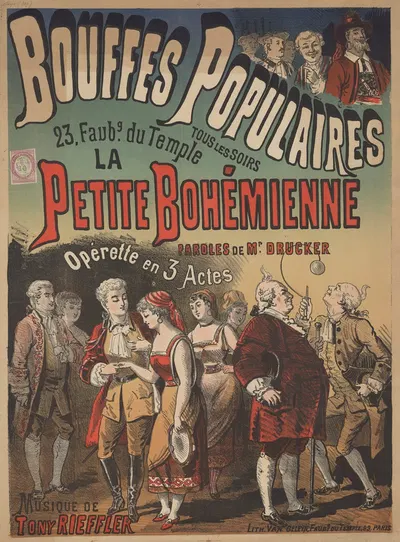 Bouffes-Populaires… La Petite bohémienne by Lith. Van Geleyn, 1879 — digital art print download