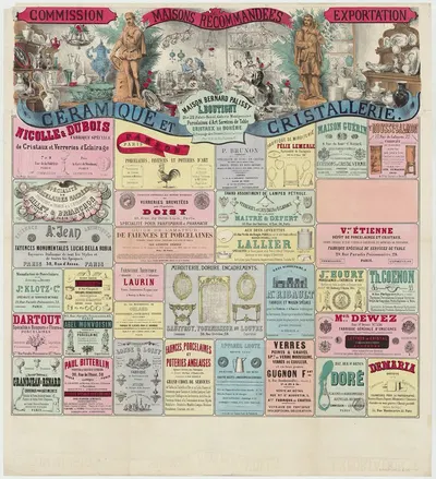 Commission. Maisons recommandées. Exportation… Céramique et cristallerie by Lith. Van Geleyn, 1863 — digital art print…