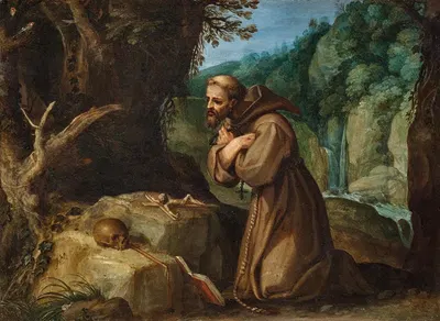 Saint Francis of Assisi in meditation by Поль Брил — digital art print download