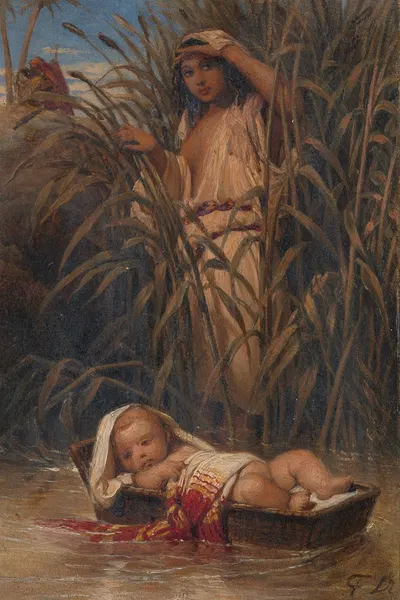Mozes in het biezenkistje by Поль Деларош, 1817-1856 — digital art print download