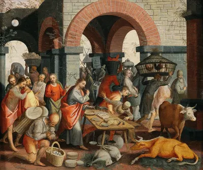 Christ Driving the Money-Changers from the Temple by Питер Аертсен — digital art print download