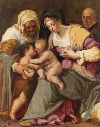 Madonna and Child with Saint Elisabeth, the Infant Saint John the Baptist and a Jesuit by Peter Candid — digital art print…
