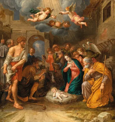 The Adoration of the Shepherds by Pieter van Lint — digital art print download