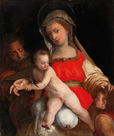 The Holy Family with the Infant Saint John the Baptist by Roman School — digital art print download