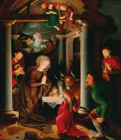 Adoration of the Shepherds by School of Bruges — digital art print download