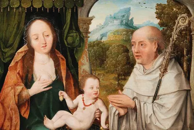 Madonna and Child with Saint Bernard of Clairvaux by School of Bruges — digital art print download