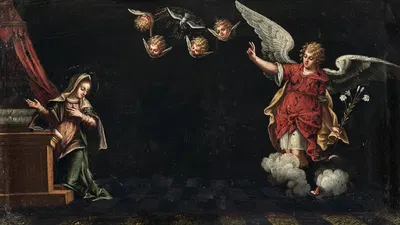 The Annunciation by School of Verona — digital art print download