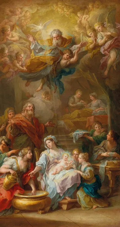 The Birth of the Virgin by Себастьяно Конка — digital art print download