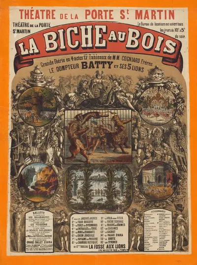 Théâtre de la Porte Saint-Martin La Biche au bois by Lith. Van Geleyn, 1867 — digital art print download