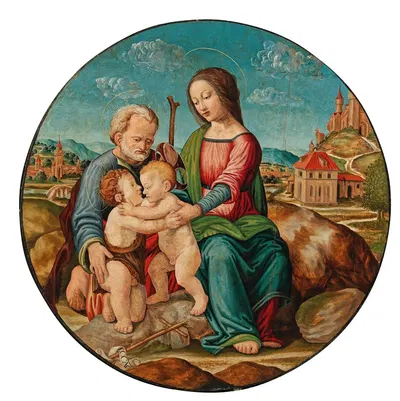 The Holy Family with the Infant Saint John the Baptist by Тосканская школа — digital art print download