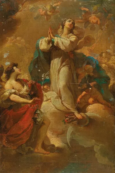 The Immaculate Conception with Angels by Убальдо Гандольфи — digital art print download