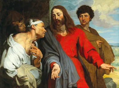 The Healing of the Paralytic by Follower of Anthony van Dyck — digital art print download