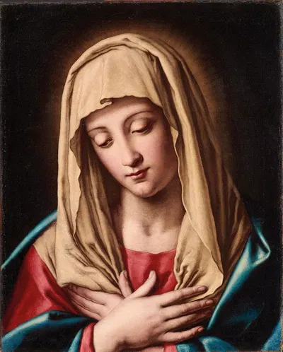 Madonna in prayer by Workshop of Giovanni Battista Salvi — digital art print download