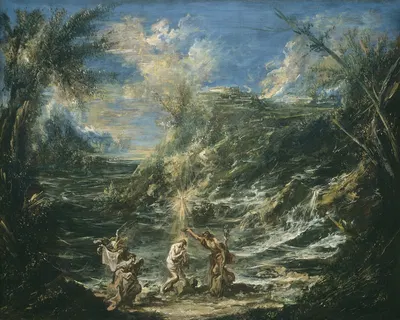 The Baptism of Christ by Алессандро Маньяско, c. 1740 — digital art print download