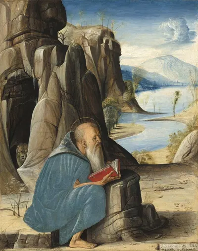 Saint Jerome Reading by Альвизе Виварини, c. 1476 — digital art print download