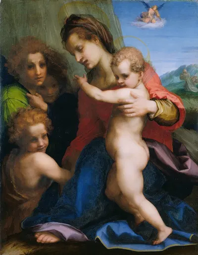The Virgin and Child with the Infant Baptist by Андреа дель Сарто — digital art print download