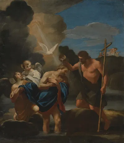 The Baptism of Christ by Andrea Sacchi — digital art print download