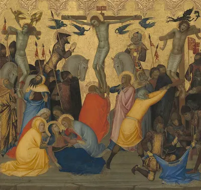 Scenes from the Passion of Christ – The Crucifixion (middle panel) by Andrea Vanni — digital art print download