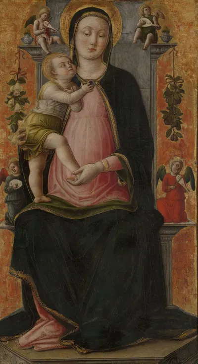 Virgin and Child Enthroned by Antonio Vivarini — digital art print download