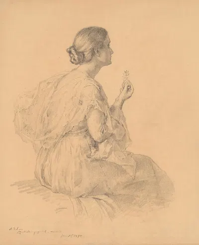 Portrait of the Artist's Wife by Эллиот Дейнджерфилд, 1898 — digital art print download