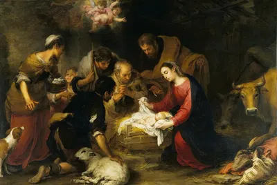 The Adoration of the Shepherds by Бартоломе Эстебан Мурильо — digital art print download