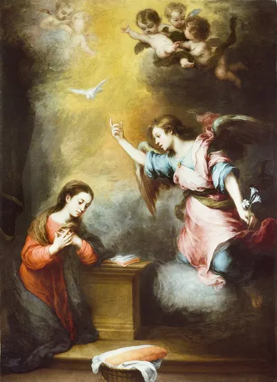 The Annunciation by Bartolomé Estebán Murillo — digital art print download