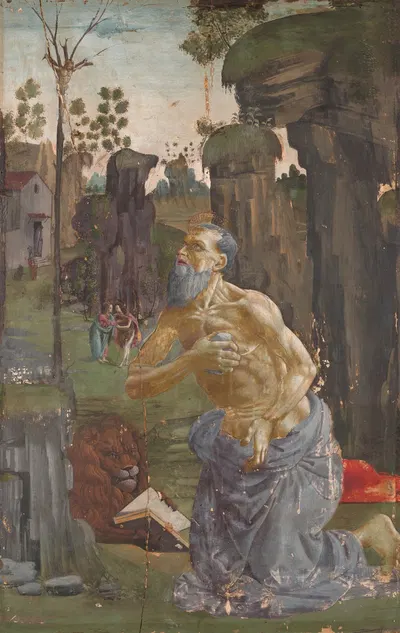 Penance of Saint Jerome by Bartolomeo di Giovanni — digital art print download