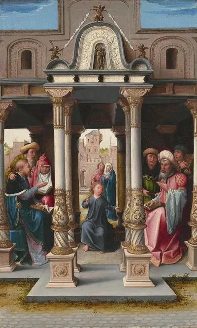 Christ among the Doctors (obverse) by Бернард ван Орлей, c. 1513 — digital art print download