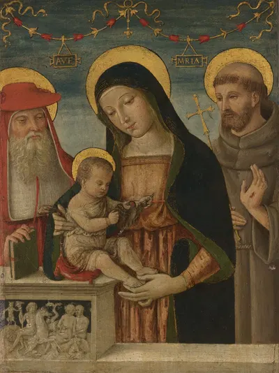 Virgin and Child with Saints Jerome and Francis of Assisi by Пинтуриккьо — digital art print download