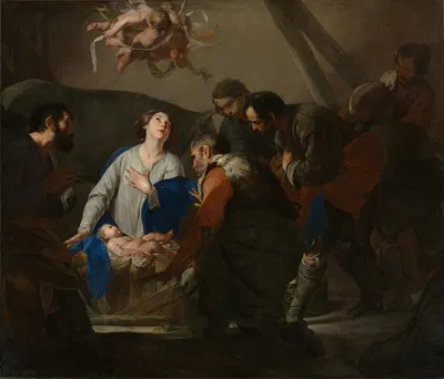 Adoration of the Shepherds by Bernardo Cavallino, c. 1650 — digital art print download