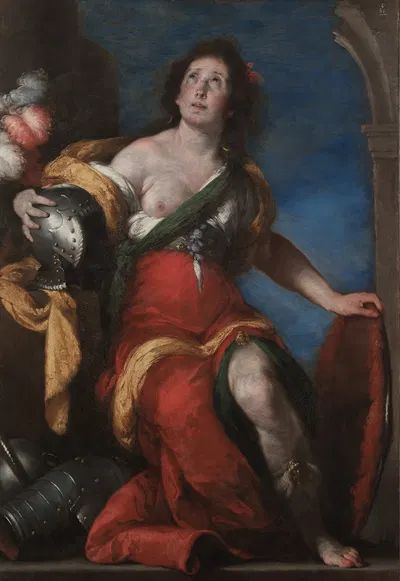 Allegorical Figure by Bernardo Strozzi, c. 1636 — digital art print download