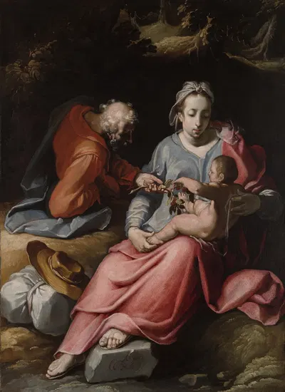 The Holy Family by Корнелис Корнелисз ван Харлем, 1590 — digital art print download