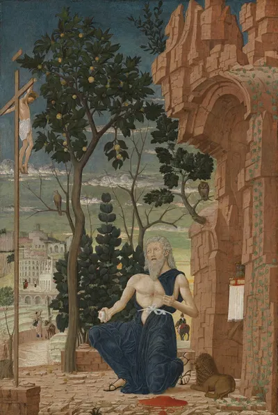 Saint Jerome in the Wilderness by Follower of Andrea Mantegna, c. 1475 — digital art print download