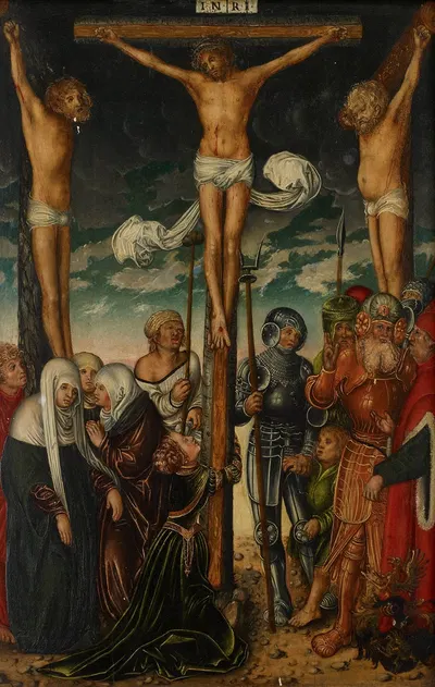 The Crucifixion by Последователь Лукаса Кранаха Старшего, c. 1575 — digital art print download