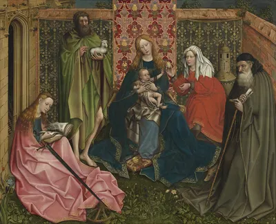 Madonna and Child with Saints in the Enclosed Garden by Follower of Robert Campin — digital art print download