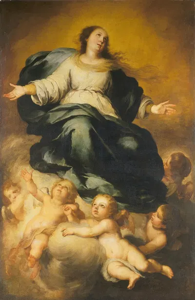 The Virgin of the Assumption by Francisco Meneses Osorio, c. 1700 — digital art print download