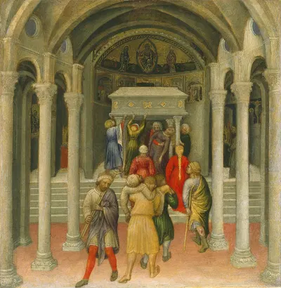 The Crippled and Sick Cured at the Tomb of Saint Nicholas by Gentile da Fabriano, 1425 — digital art print download