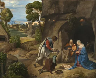The Adoration of the Shepherds by Giorgione, 1505-1510 — digital art print download