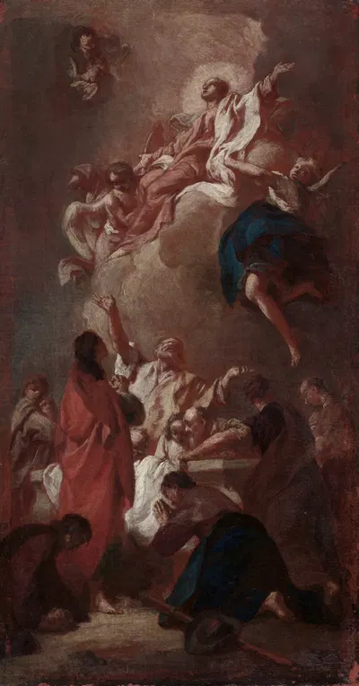 Sketch for 'The Assumption of the Virgin' (for St. James, Zbraslav, near Prague) by Giovanni Battista Piazzetta, c. 1744 —…