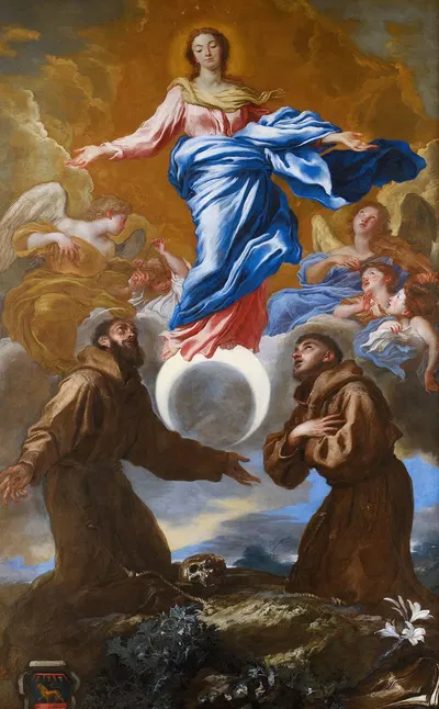 The Immaculate Conception with Saints Francis of Assisi and Anthony of Padua by Джованни Бенедетто Кастильоне — digital art…