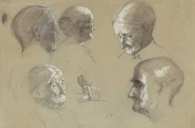 Studies of an Elderly Woman by Инох Вуд Перри-младший — digital art print download
